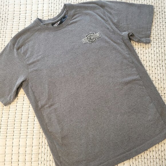 Harley Davidson Mens Grey Short Sleeve Tshirt Sz Medium - Picture 1 of 5